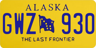 AK license plate GWZ930