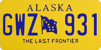 AK license plate GWZ931