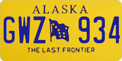 AK license plate GWZ934