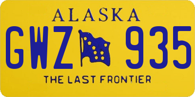 AK license plate GWZ935