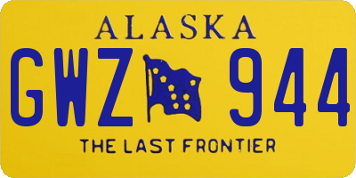 AK license plate GWZ944