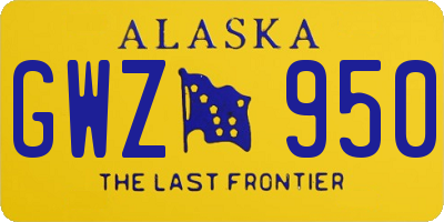 AK license plate GWZ950