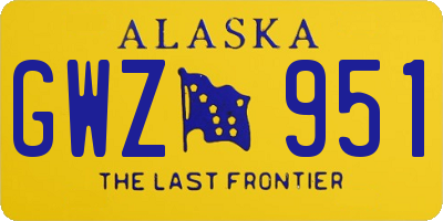 AK license plate GWZ951