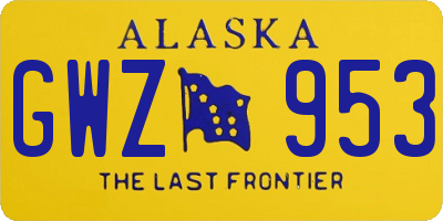 AK license plate GWZ953