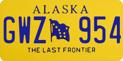 AK license plate GWZ954