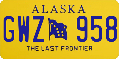 AK license plate GWZ958