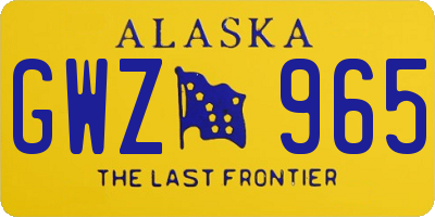 AK license plate GWZ965