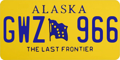 AK license plate GWZ966