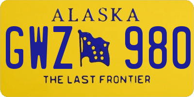 AK license plate GWZ980