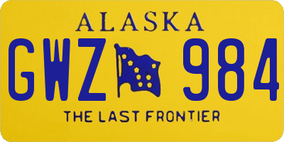 AK license plate GWZ984