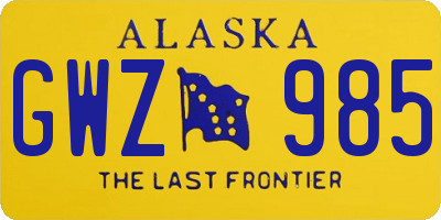 AK license plate GWZ985