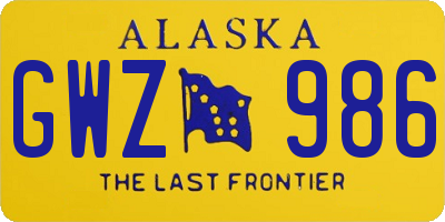 AK license plate GWZ986