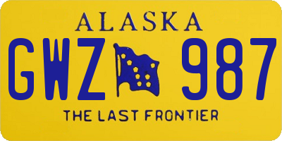 AK license plate GWZ987