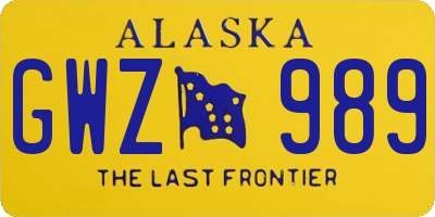 AK license plate GWZ989