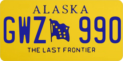 AK license plate GWZ990