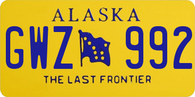 AK license plate GWZ992