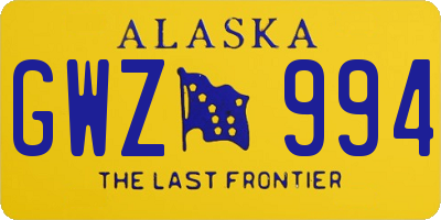 AK license plate GWZ994