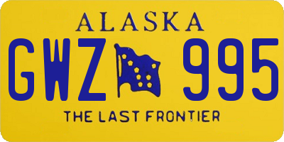 AK license plate GWZ995