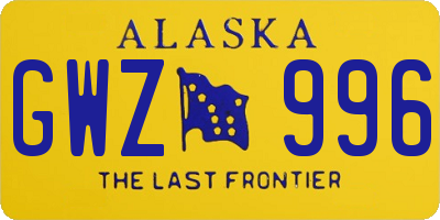 AK license plate GWZ996