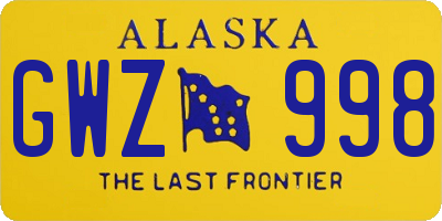 AK license plate GWZ998