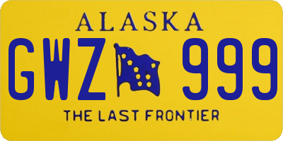 AK license plate GWZ999