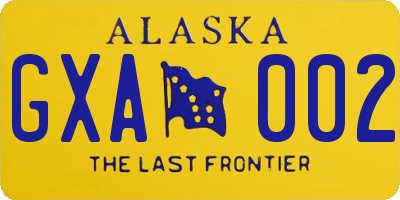 AK license plate GXA002