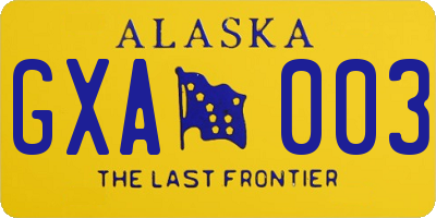 AK license plate GXA003