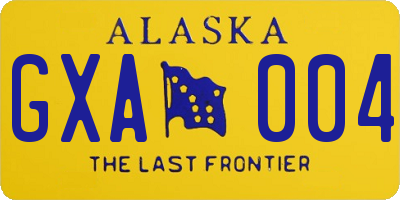 AK license plate GXA004