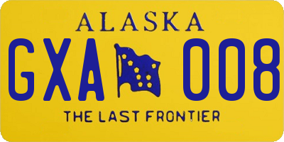 AK license plate GXA008