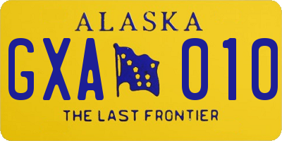 AK license plate GXA010