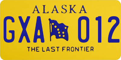 AK license plate GXA012