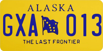 AK license plate GXA013