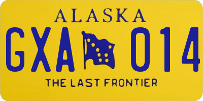 AK license plate GXA014