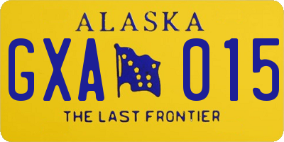 AK license plate GXA015