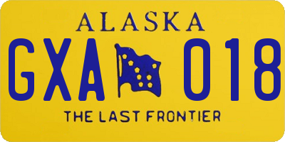 AK license plate GXA018