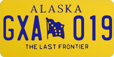 AK license plate GXA019