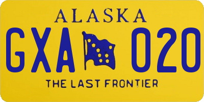 AK license plate GXA020