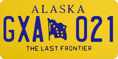 AK license plate GXA021