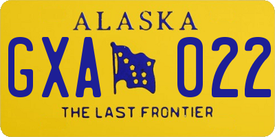 AK license plate GXA022