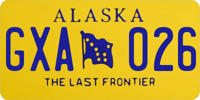 AK license plate GXA026