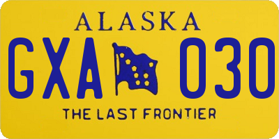 AK license plate GXA030