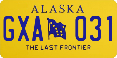 AK license plate GXA031