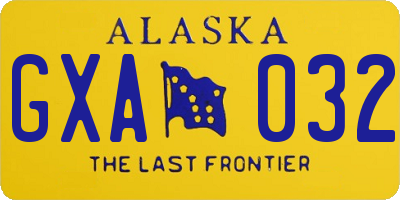 AK license plate GXA032