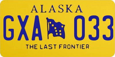 AK license plate GXA033