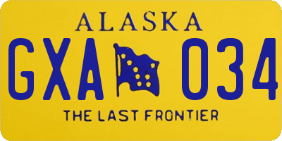 AK license plate GXA034