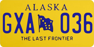 AK license plate GXA036