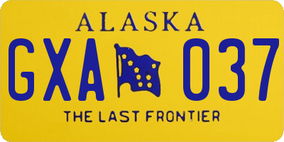 AK license plate GXA037