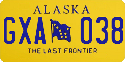 AK license plate GXA038