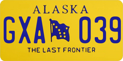 AK license plate GXA039