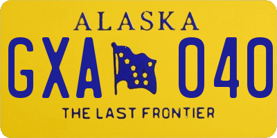 AK license plate GXA040